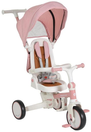 Byox Compacto Pink 4-in-1 Driewieler met Duwstang, Kinderen en Baby's, Verzenden, Nieuw