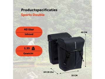 New Looxs ® Sports Double - Dubbele Fietstas - 40 Liter -, Verzenden, Zo goed als nieuw