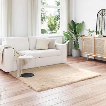 vidaXL Tapijt van imitatie TAFALLA Beige 120 x 120 cm, Verzenden, Nieuw, Beige
