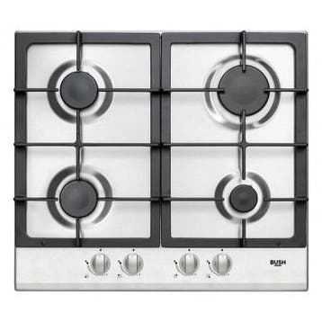 Bush BSH60CIHI Gas-kookplaat 60 cm Inox, Nieuw, Inbouw, Gas, 4 kookzones