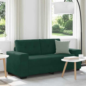 vidaXL Loveseat Sofa Donkergroen 180x77x82 cm Fluweel, Verzenden, Nieuw, Stof
