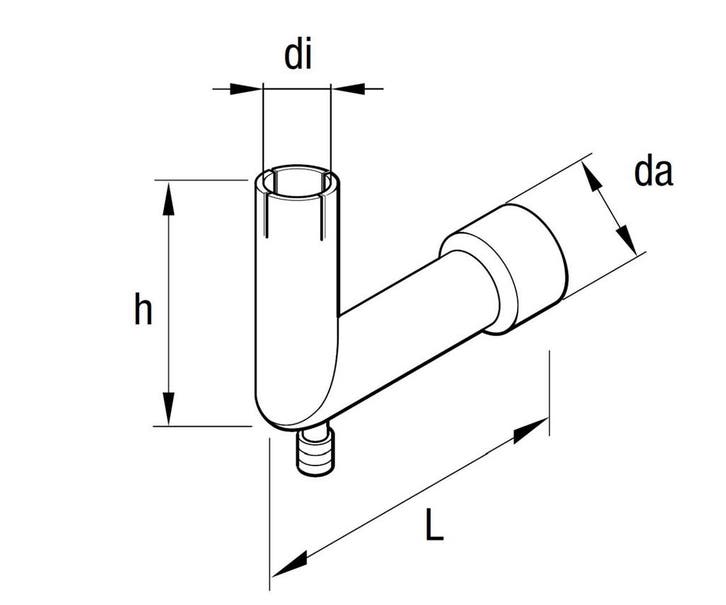 Eberspächer RVS uitlaatbochtstuk 24mm met condensaflaat, Doe-het-zelf en Verbouw, Verwarming en Radiatoren, Nieuw, Ophalen of Verzenden