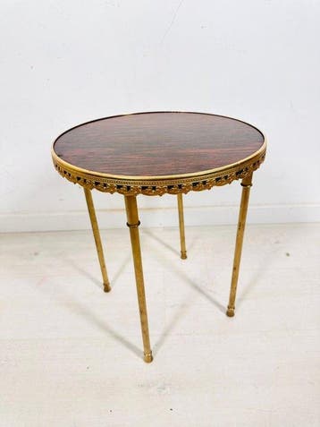 Bijzettafel - Ronde bijzettafel in neoklassieke stijl met, Antiek en Kunst