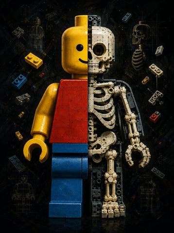 Shayer - LEGO Skeleton – Half Built, Half Eternal - XL -, Nieuw