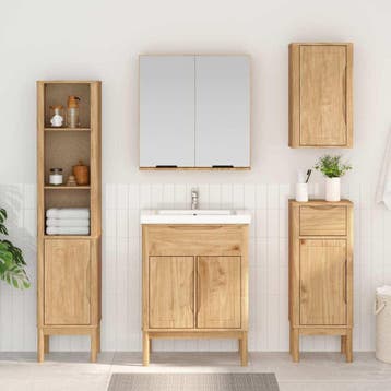 vidaXL Hoge badkamerkast FLORO Wasbruin 35 x 30 x 160 cm, Verzenden, Nieuw, (Half)hoge kast