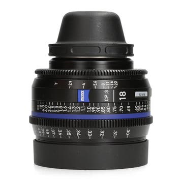Zeiss CP.3 18mm T2.9 - PL - Groothoeklens - 1 jaar garantie, Ophalen of Verzenden, Zo goed als nieuw, Zeiss