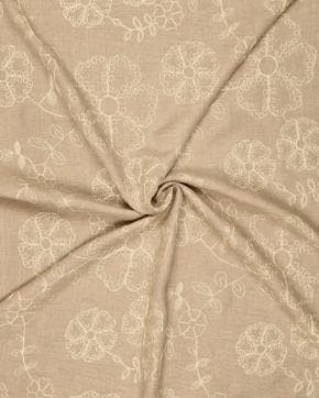 Broderie Polyester/Viscose Bloemen Naturel, Nieuw, Overige kleuren
