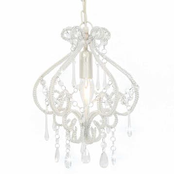 vidaXL Plafondlamp met kralen rond E14 wit, Verzenden, Nieuw