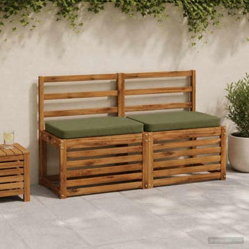 vidaXL 2-delige Bankkussens VUGHT 2 st 100% Polyester, Verzenden, Nieuw, Groen