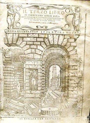Serlio Sebastiano. - Il Terzo Libro di Sebastiano Serlio., Antiek en Kunst, Antiek | Boeken en Bijbels