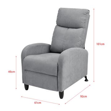 Verstelbare relaxfauteuil 102x60x92 cm stof lichtgrijs, Verzenden, Nieuw