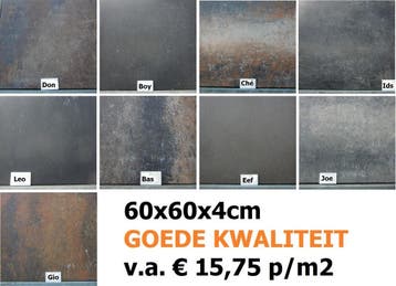 TERRASTEGELS TUINTEGELS 60x60 50x50 60x40 60x30 30x30 en mee, Verzenden, Nieuw, 10 m² of meer, Beton