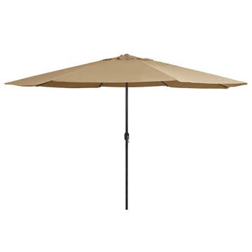 vidaXL Parasol met metalen paal 390 cm taupe, Verzenden, Nieuw, 3 tot 4 meter