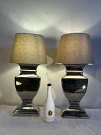 Tafellamp (2) - XL Castle Lamp - Keramiek, Chroom, Textiel -