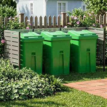 vidaXL Afvalcontainer scherm 249 x 85 x 113 cm Roestvrij, Verzenden, Nieuw, IJzer