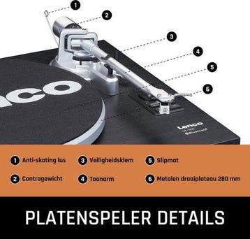 Lenco Platenspeler met Bluetooth - Twee externe Speakers - I, Verzenden, Zo goed als nieuw