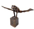 Beeldje - Jumping frog - Brons, Antiek en Kunst