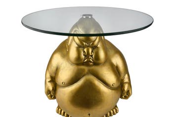 Salontafel SUMO 55 cm rond glas goud - 48012, Ophalen of Verzenden, Nieuw