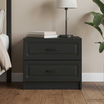 vidaXL Nachtkastje Zwart 62 x 34,5 x 44,5 cm Bewerkt hout, Minder dan 45 cm, Verzenden, Nieuw, Minder dan 55 cm