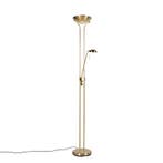 Vloerlamp goud met leeslamp incl. LED en dimmer - Diva 2, Huis en Inrichting, Lampen | Vloerlampen, Verzenden, Nieuw, Modern