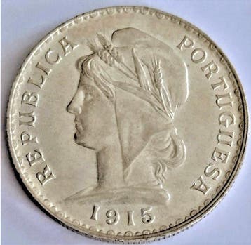 Portugal. Republic. 1 Escudo 1915 (Zonder minimumprijs), Postzegels en Munten, Munten | Europa | Niet-Euromunten