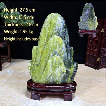 Lantian Jade Gepolijste - Hoogte: 27.5 cm - Breedte: 15.5
