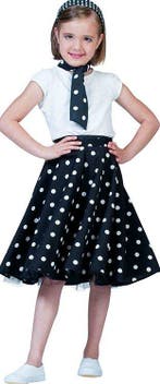 Rock and Roll rok met sjaaltje kind zwart/wit, Ophalen of Verzenden, Nieuw