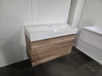 Badmeubel 100 x 45 cm Canyon Oak met keramische glans witte, Ophalen of Verzenden, Nieuw, Bad