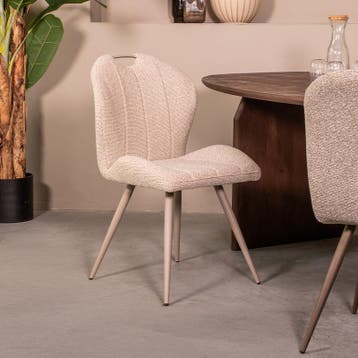 Stoel Silly | Naturel | Royal Boucle | Taupe Metalen Frame |, Verzenden, Nieuw in verpakking