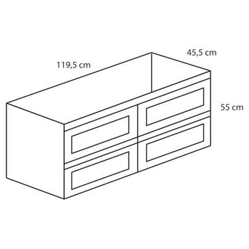 Badkamermeubel Differnz Reno FSC 119.5x45.5x55 cm Eiken, Huis en Inrichting, Badkamer | Badkamermeubels, Ophalen of Verzenden