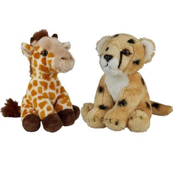 Ravensden safari knuffels - pluche - 2 stuks - 15 cm, Verzenden, Nieuw