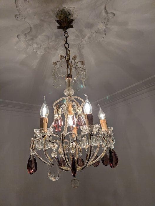 Plafondlamp - Kristal, Antiek en Kunst, Antiek | Overige Antiek
