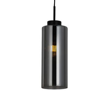 Smart hanglamp zwart met smoke glas incl. Wifi ST64 - Laura, Verzenden, Nieuw, Glas, Modern