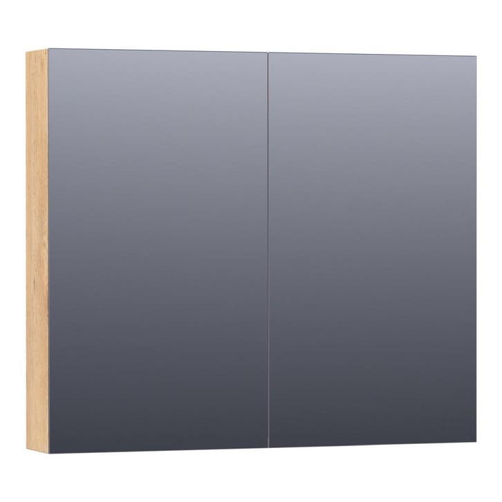 Brauer Impress Spiegelkast 80 cm - zonder Verlichting - Met, Huis en Inrichting, Badkamer | Badkamermeubels, Nieuw, Ophalen of Verzenden