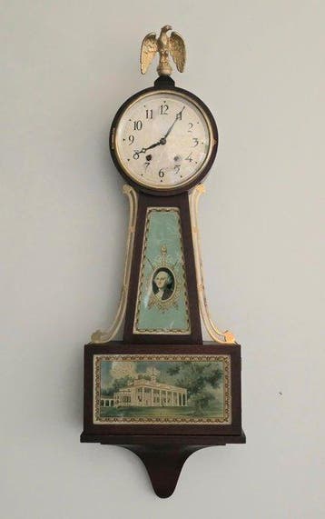 Wandklok - Seth Thomas - hout - glas - 1920-1930 - Banjo, Antiek en Kunst, Antiek | Klokken