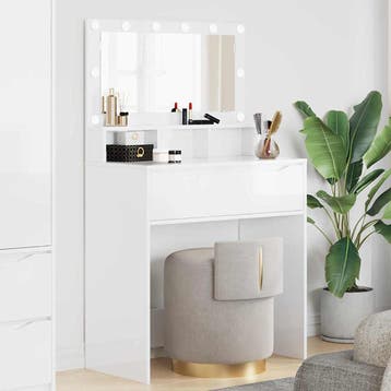 vidaXL Slaapkamer Kaptafels Hoogglans wit 80 x 39,6 x 135 cm, Verzenden, Nieuw
