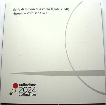 3,88 Euro,munten set 1 Cent-2 Euro 2024 Italien Republik, Postzegels en Munten, Verzenden