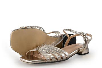 Manfield Sandalen in maat 41 Zilver, Overige kleuren, Verzenden, Sandalen of Muiltjes, Zo goed als nieuw