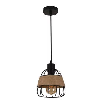Nieuwe Vintage Lantaarn Hanglamp – Industriële Plafondlamp, Verzenden, Nieuw, Hout