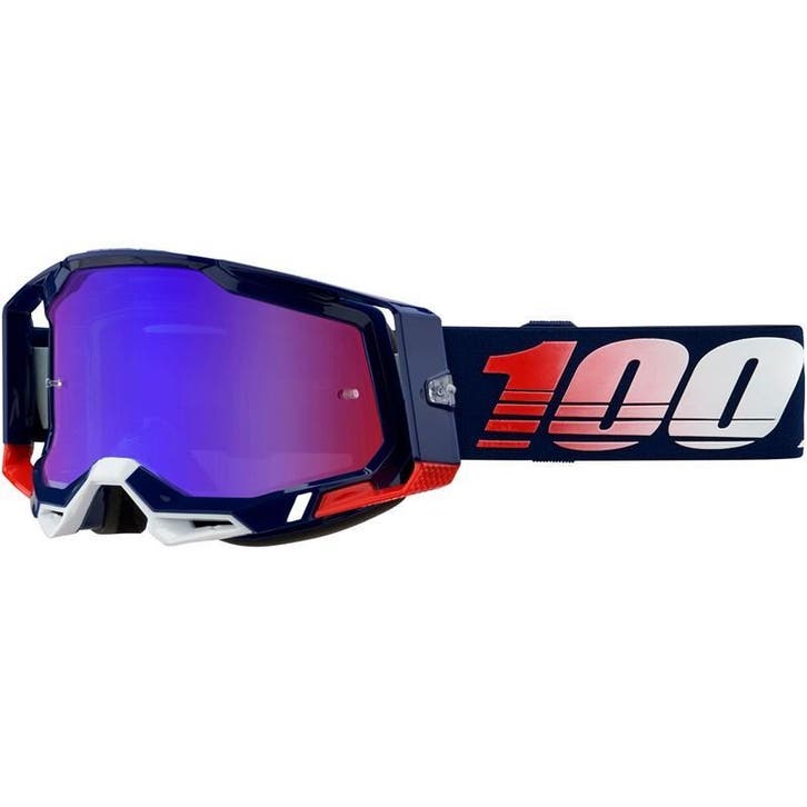 100% Racecraft 2 Republic Crossbril Rood Blauw Spiegel -20%, Motoren, Kleding | Motorkleding, Nieuw met kaartje, Motorcrosskleding
