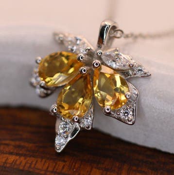 Zonder minimumprijs - Ketting met hanger Zilver - 1.40ct.