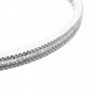 Witgouden Tirisi armband met diamanten; Maat S/M, Gebruikt, Ophalen of Verzenden, Met edelsteen, Goud