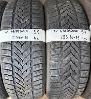 2x 195-60-15 Vredestein Winter 2x5.5mm €40 PerBand 195 60 15, Ophalen, Gebruikt, 15 inch, Winterbanden