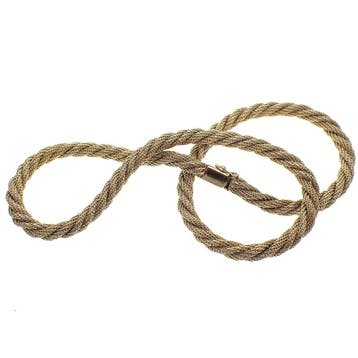 Gouden gedraaide mesh schakelcollier (Ketting), Ophalen of Verzenden, Gebruikt, Goud, Goud