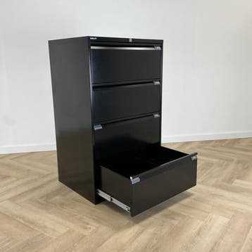 Bisley dossierkast vv 4 lades en sleutel (hxbxd) 130x80x62, Ophalen of Verzenden, Gebruikt, Metaal
