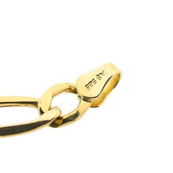 Bicolor gouden Figaro schakelketting, Ophalen of Verzenden, Gebruikt, Goud, Goud