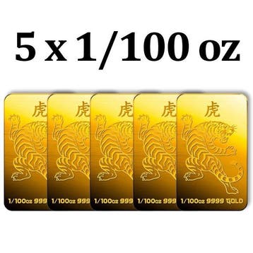 5 x 1/100 Troy Ounce - Goud .999 - European Mint, Estonia, 5