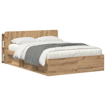 vidaXL Hoofdeinde kas Artisanaal eiken 160 cm Bewerkt hout, Verzenden, Nieuw, Bruin, Hout