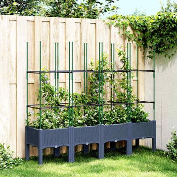 vidaXL Plantenbak met latwerk 160x40x142,5 cm polypropeen, Tuin en Terras, Verzenden, Nieuw, Kunststof