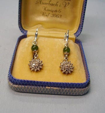 Zonder minimumprijs - Oorbellen Zilver - 1.32ct. tw. Jade -, Nieuw